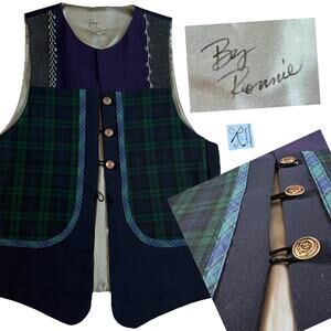 Christmas in the Country Cedarburg Wisconsin Wool Vest By Ronnie Sz L